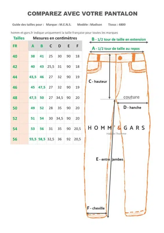 Pantalon rouge Madison MENS 4800men – Image 4