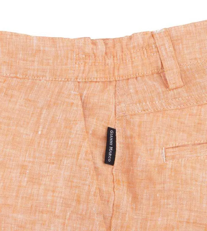 Bermuda lin abricot GIANNI MARCO Niger E210g – Image 2