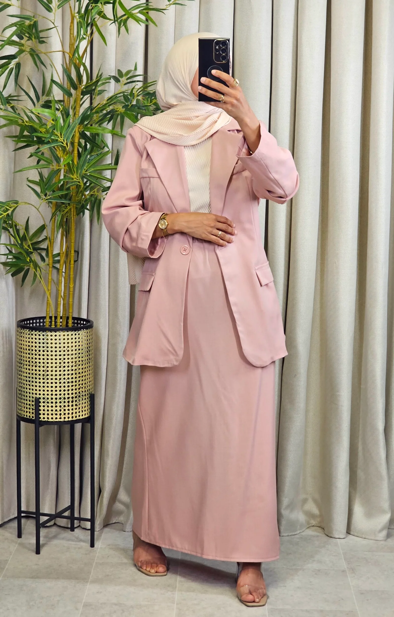 Ensemble blazer jupe rose – Image 4