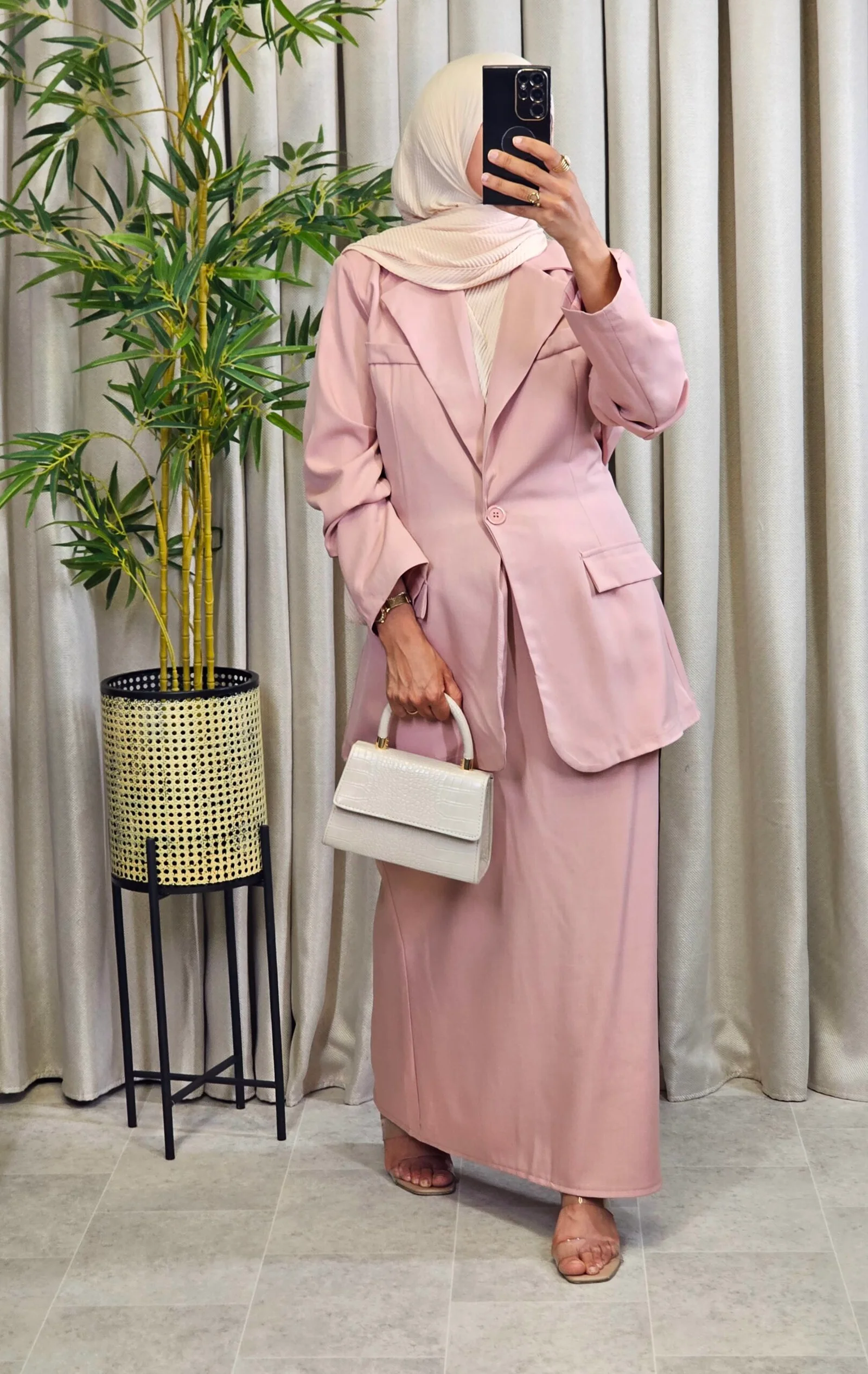 Ensemble blazer jupe rose – Image 2