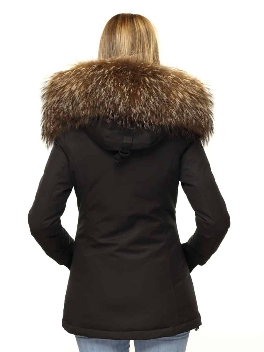 Winterjas dames met bontkraag Rani N zwart Versano – Image 7