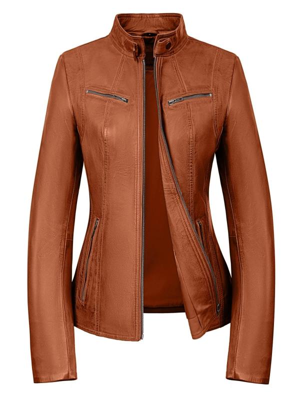 Leren dames jas 315 cognac Versano