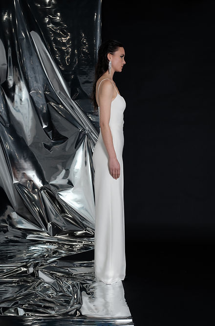 Top de mariée en crepe uni LEO – Image 2