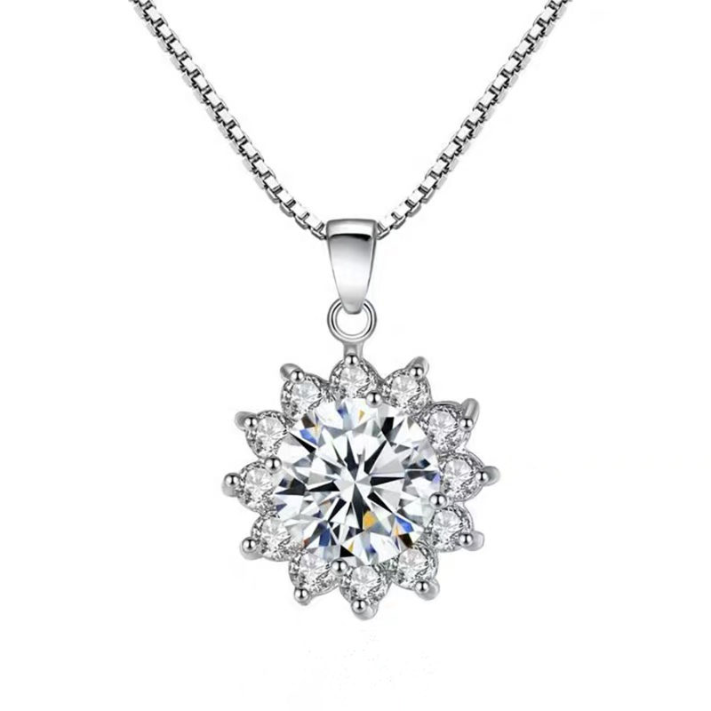 Collier Femme en Argent 925 Pendentif Zircone