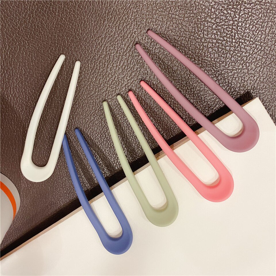 Bijoux pour chignon de cheveux à deux dents de couleur unie – Image 5