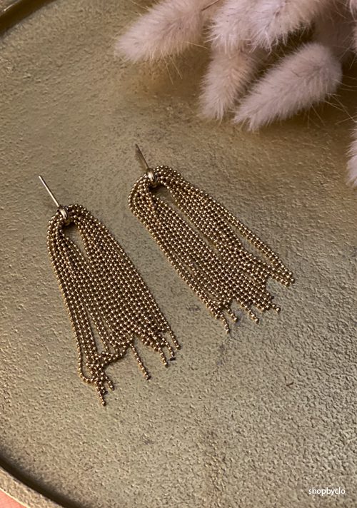 Boucles d’oreilles à franges doré