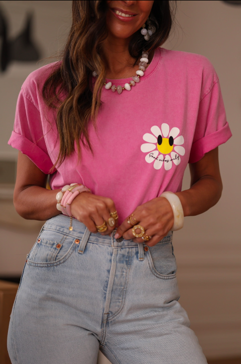 Tee-shirt Marguerite femme en coton ( 6 couleurs ) good vibes only