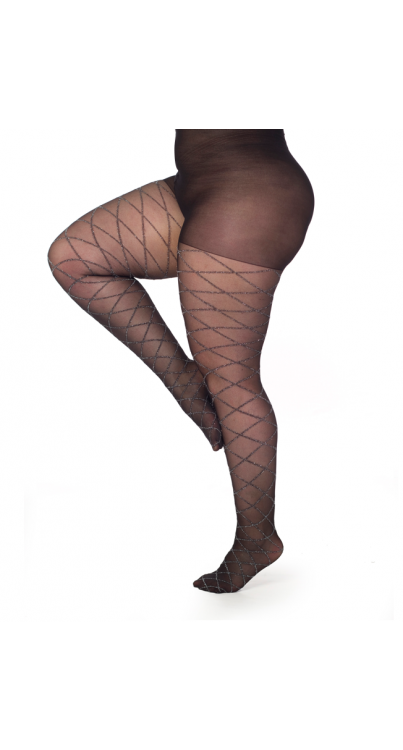 Collants argentés Argyle, Pamela Mann