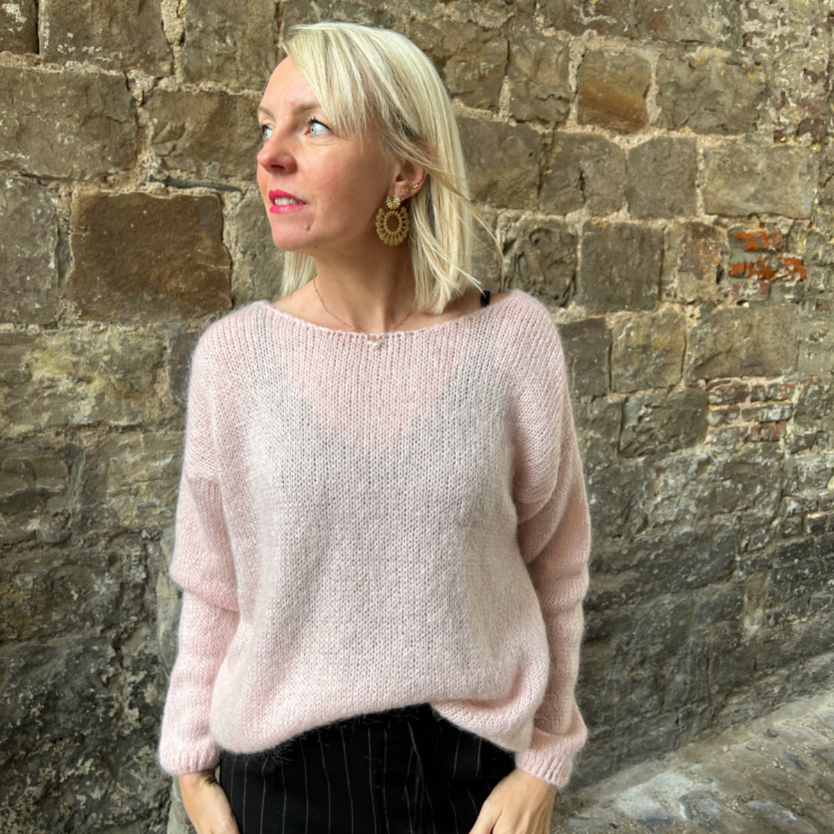 GILET MOHAIR ROSE POUDRE – Image 3