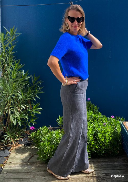 Pantalon large à plis gris – Johanna Paris – Image 4