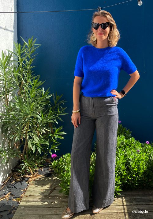 Pantalon large à plis gris – Johanna Paris – Image 2