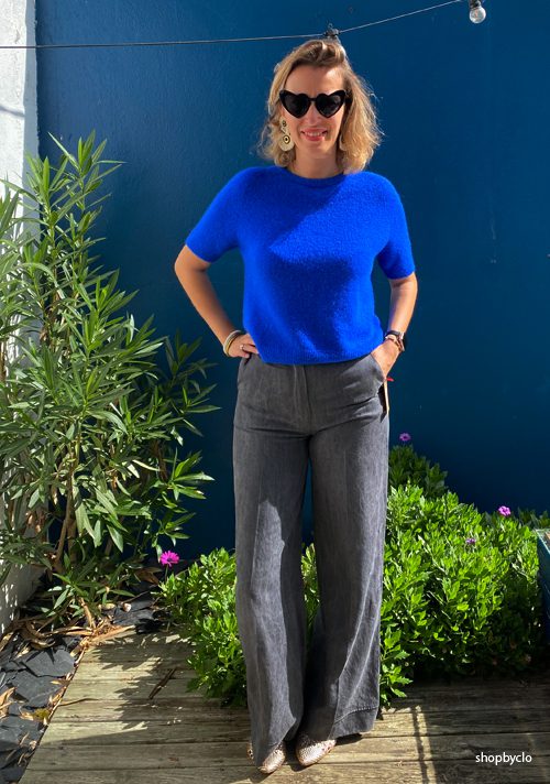 Pantalon large à plis gris – Johanna Paris