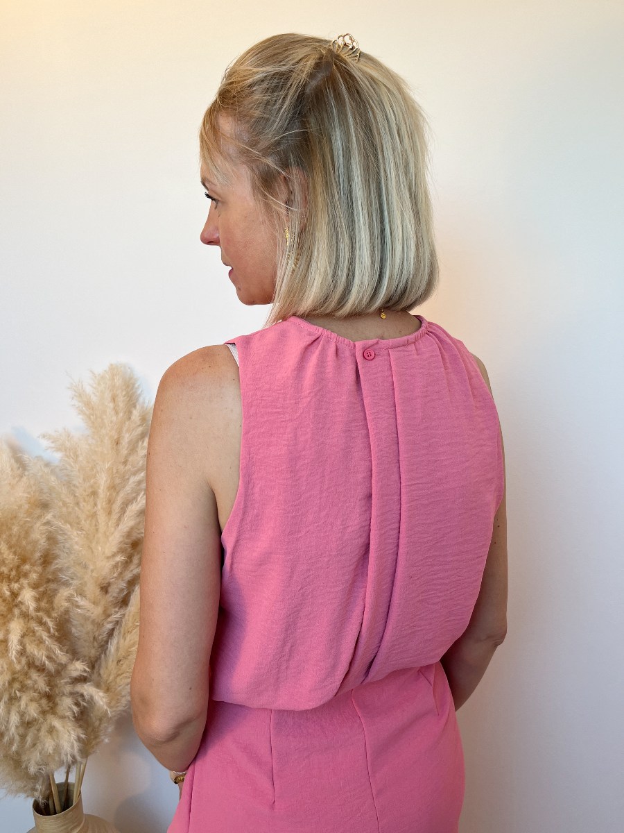 ROBE LONGUE FENTE ROSE – Image 3