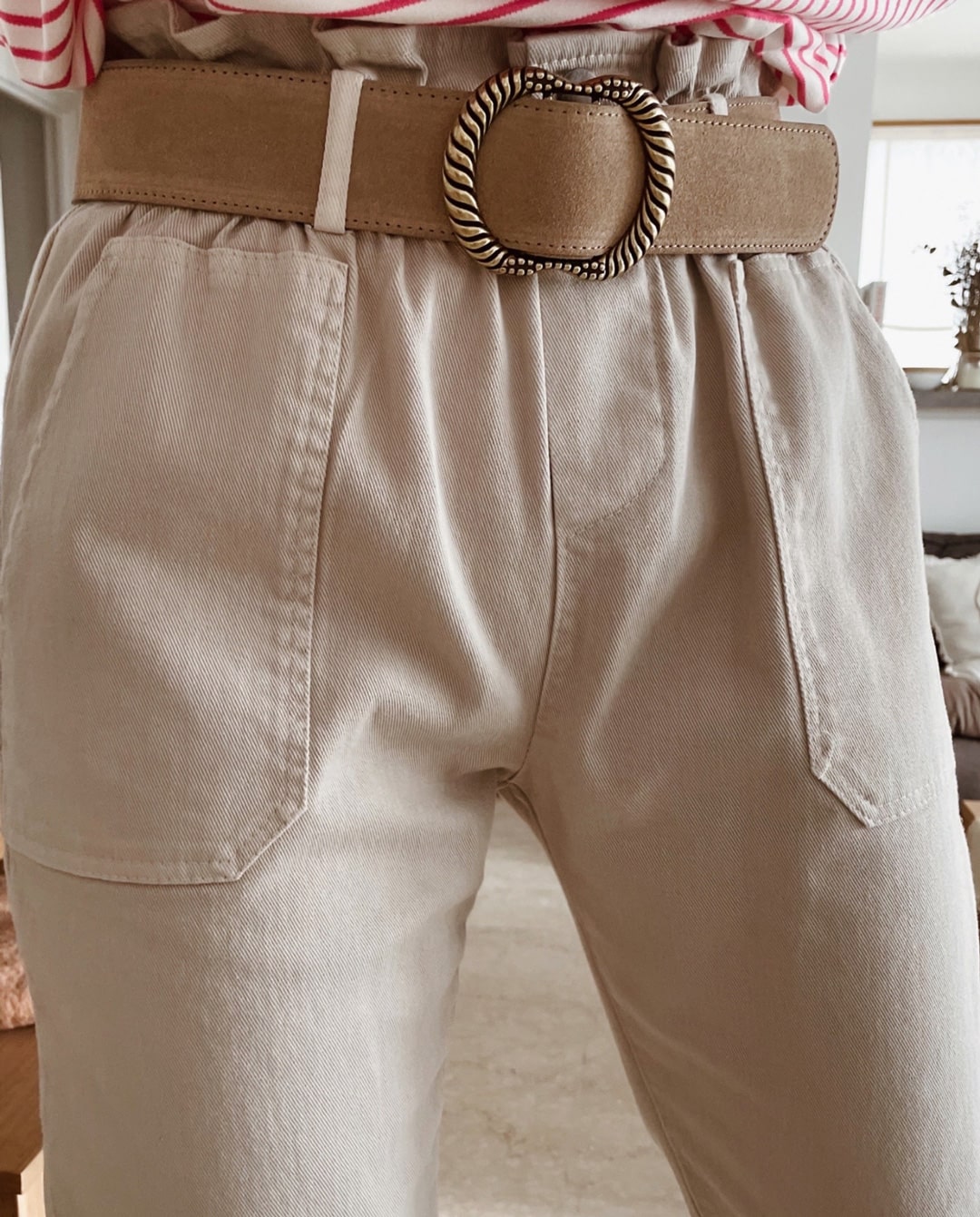 Ceinture en Croûte de Cuir Sable Isa – Image 2