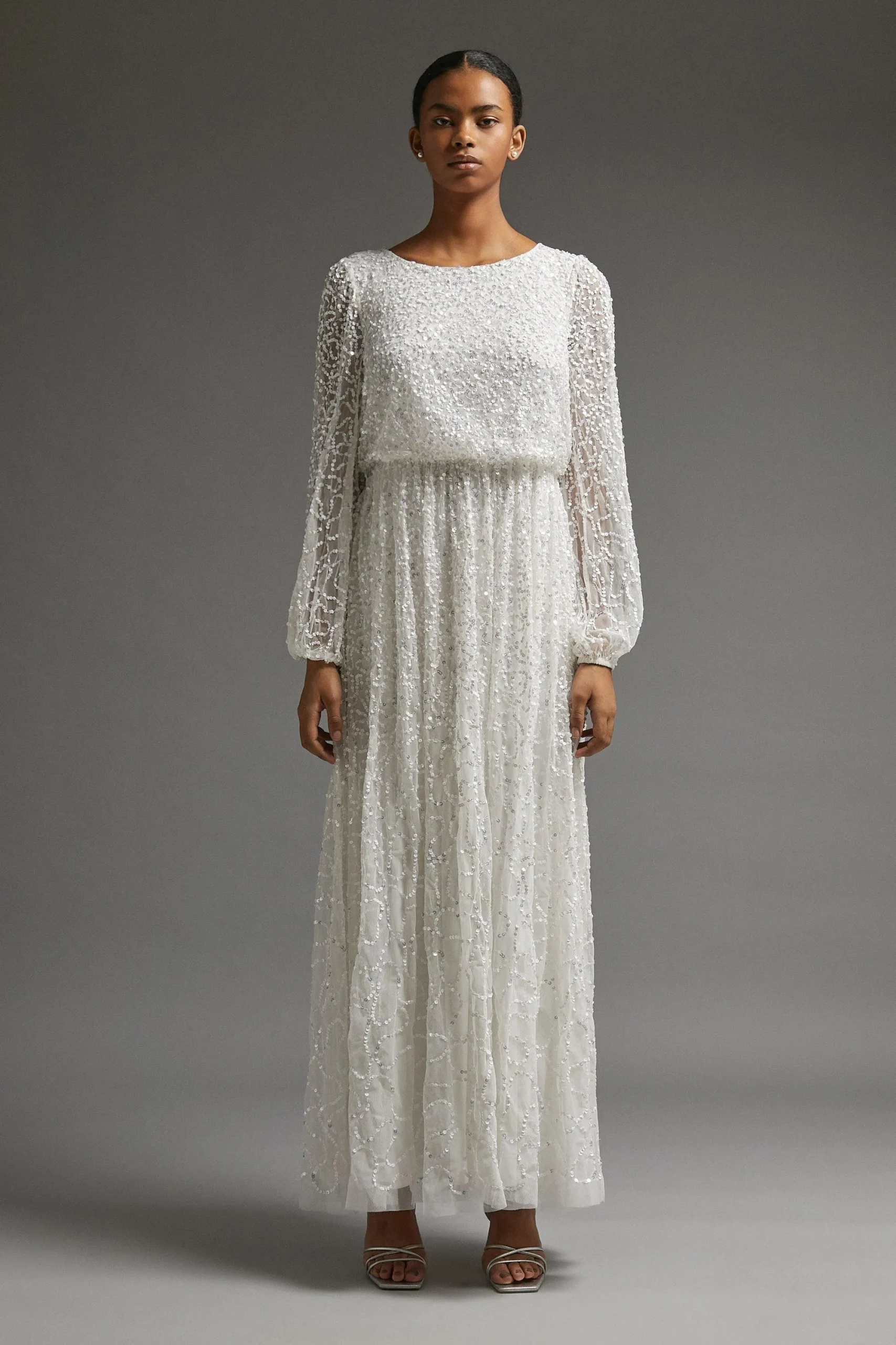 Coast – All Over Sequin Long Sleeve Maxi Dress