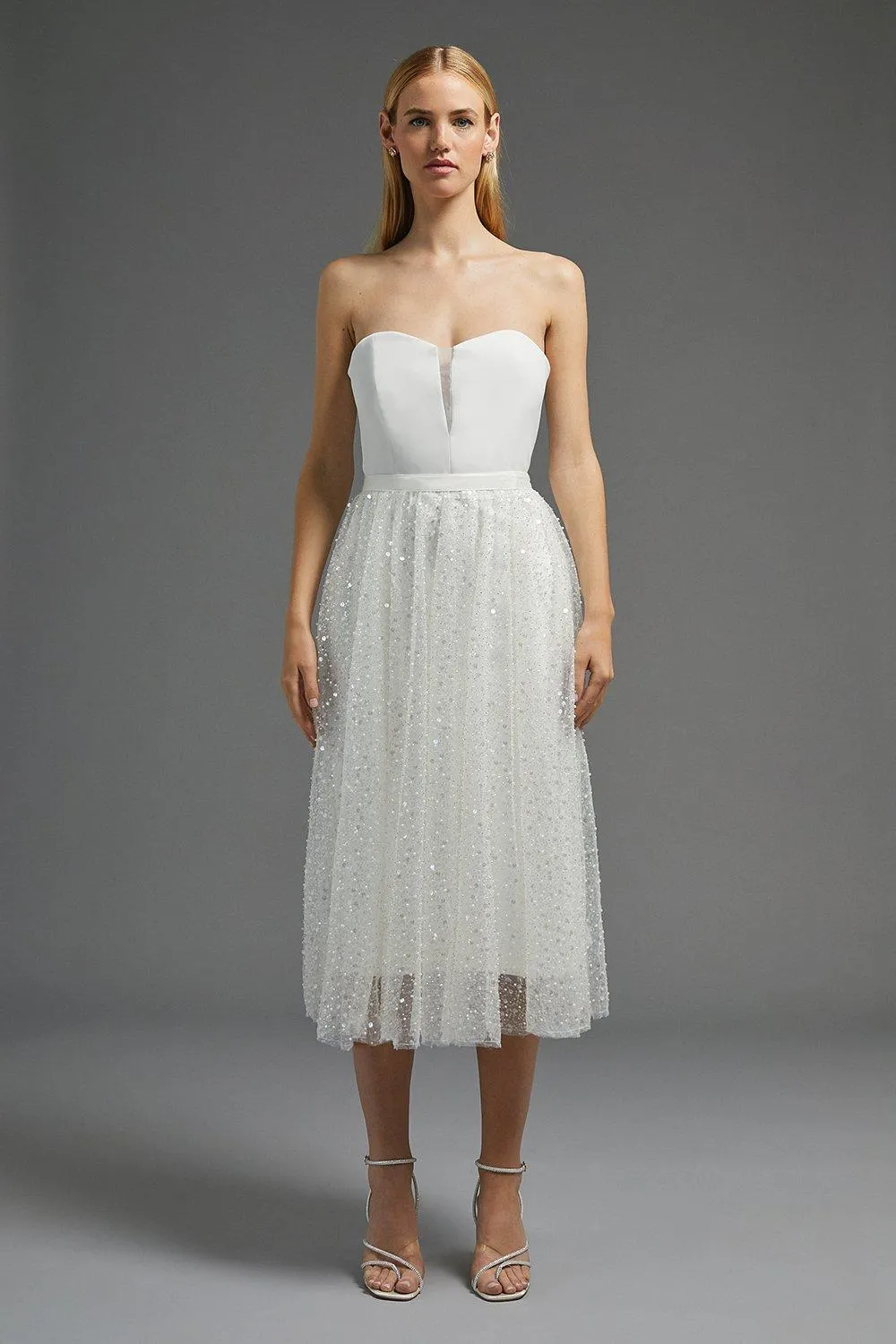 Coast – Embellished Overlay Skirt