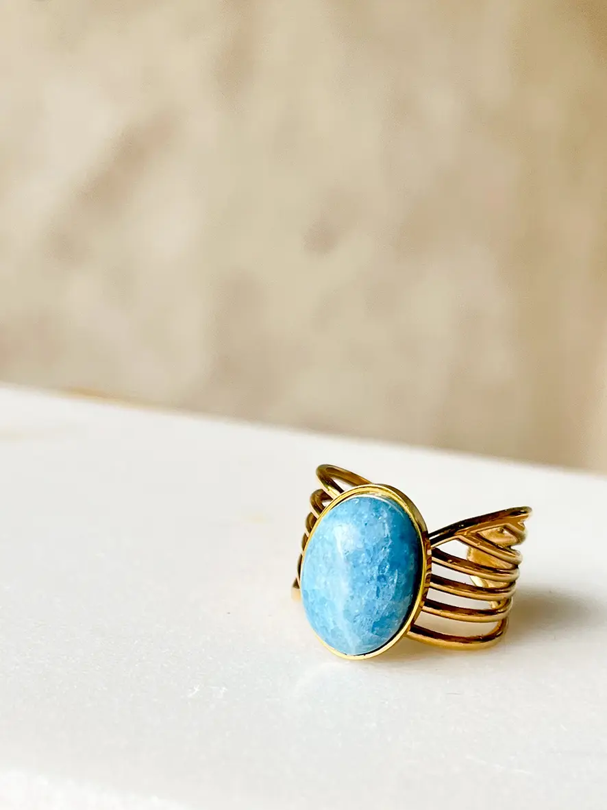 Bague pierre naturelle Turquoise Océan – Image 2