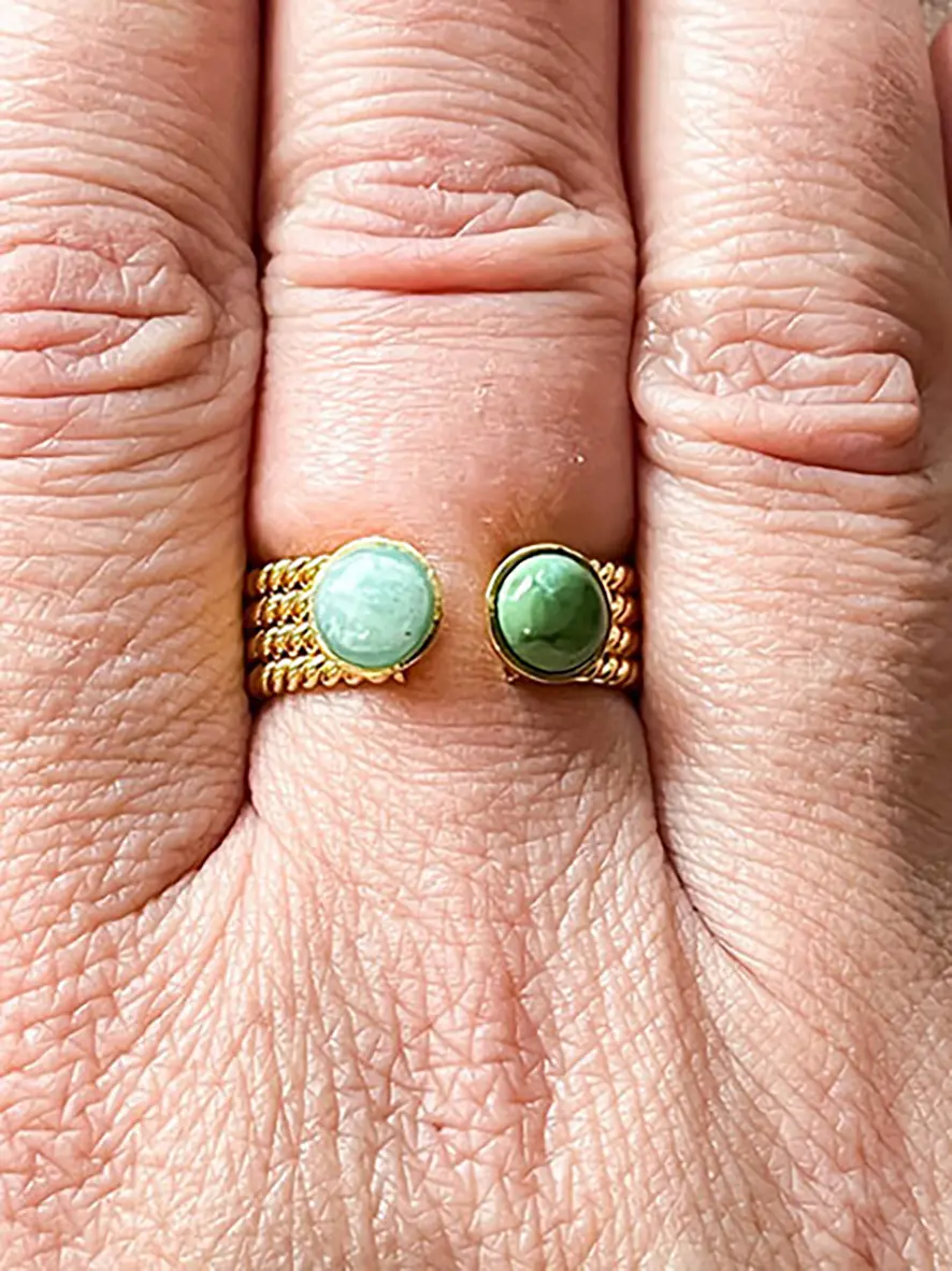 Bague Enora Duo de pierres naturelles – Image 7