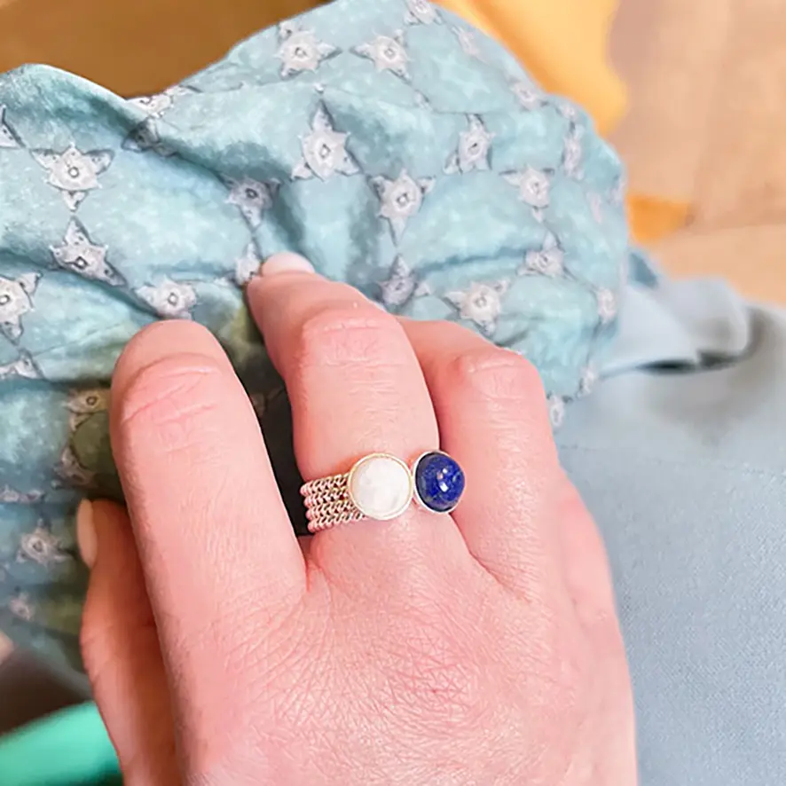 Bague Grand duo de pierres naturelles – Image 4