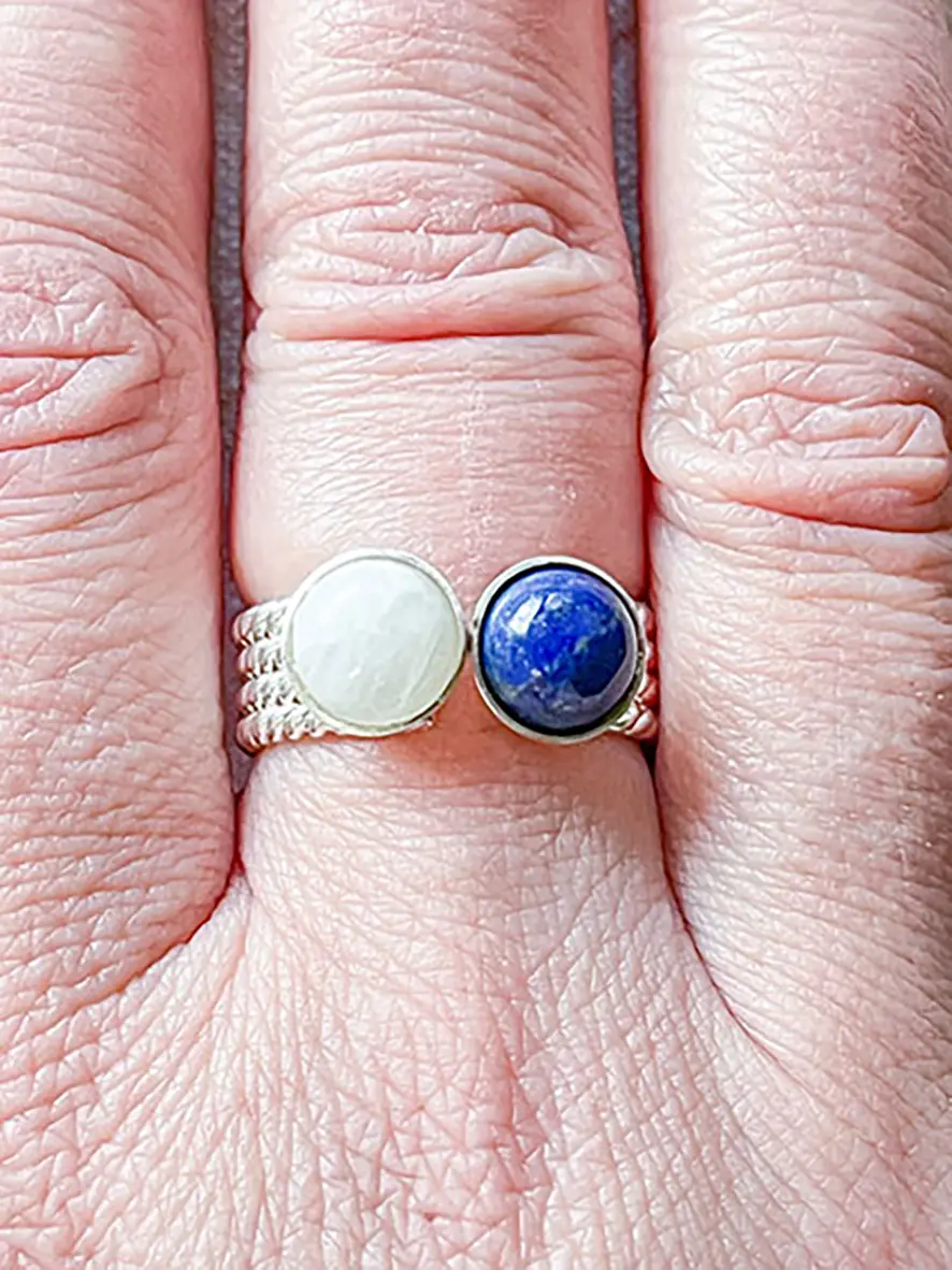 Bague Grand duo de pierres naturelles – Image 6