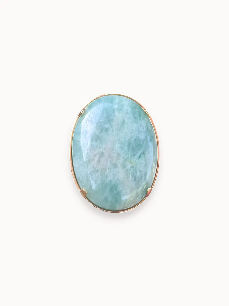 Bague ovale pierre naturelle Amazonite