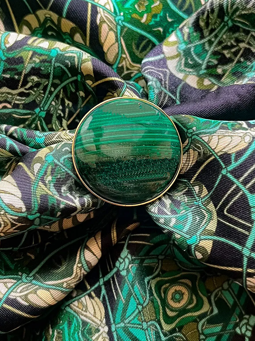 Bague grand cabochon Malachite – Image 2