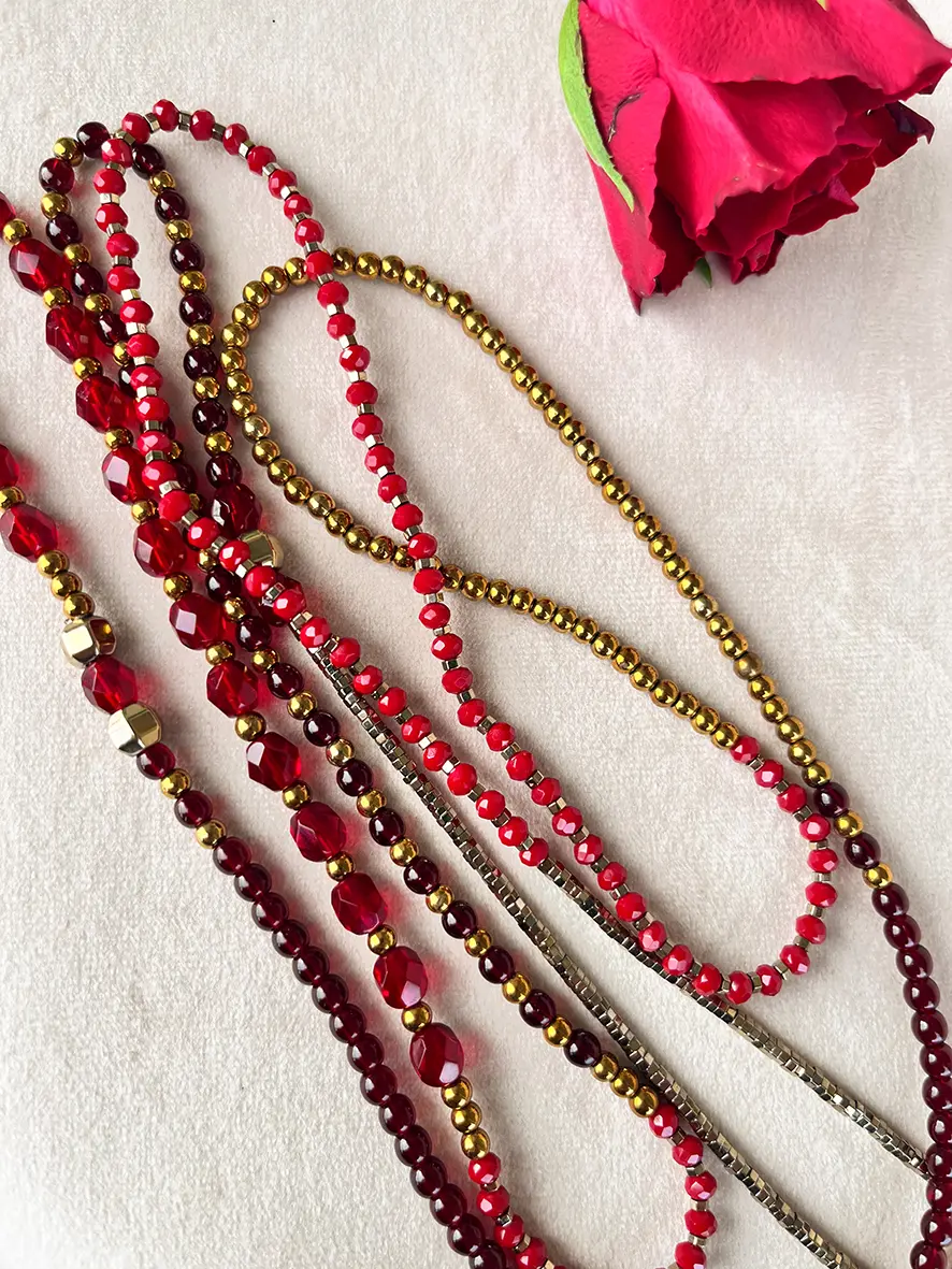 Bracelet Collier rouge bordeaux – Image 4