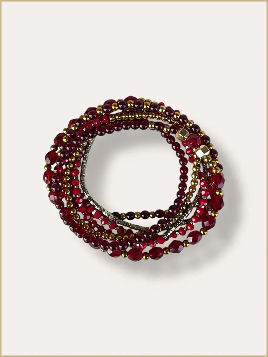 Bracelet Collier rouge bordeaux