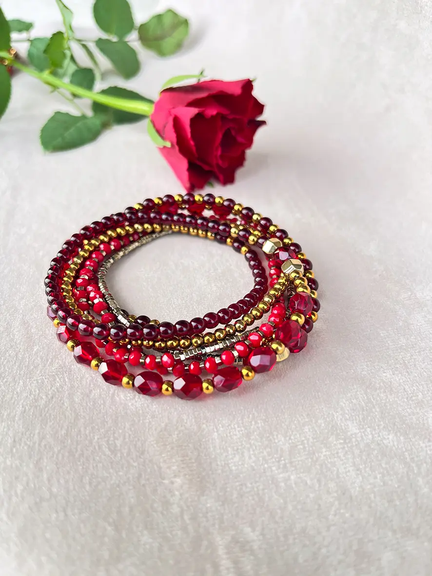Bracelet Collier rouge bordeaux – Image 2