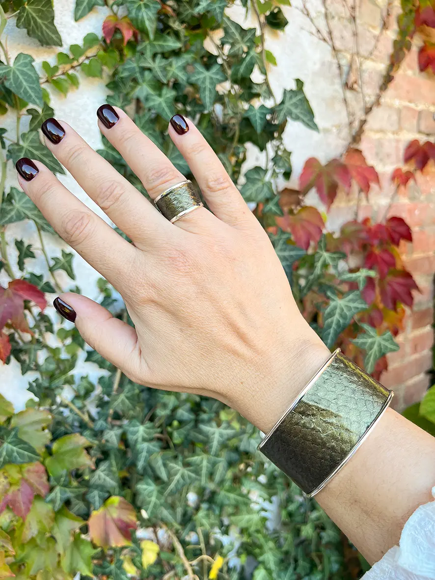 Bague anneau cuir marin – Image 7