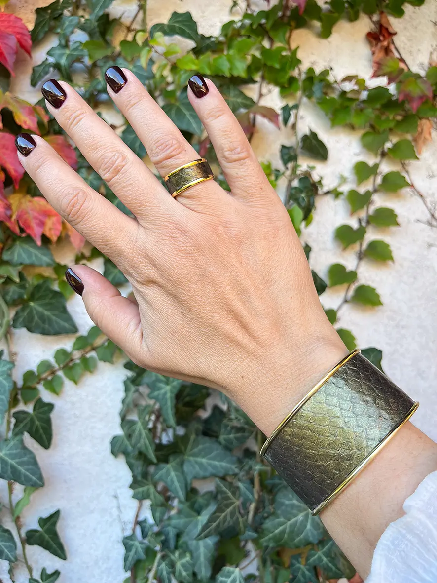 Bague anneau cuir marin – Image 5