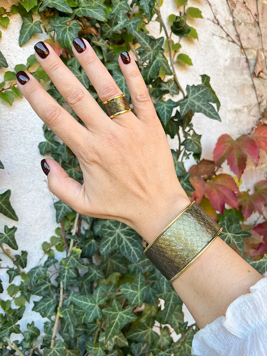 Bague anneau cuir marin – Image 4