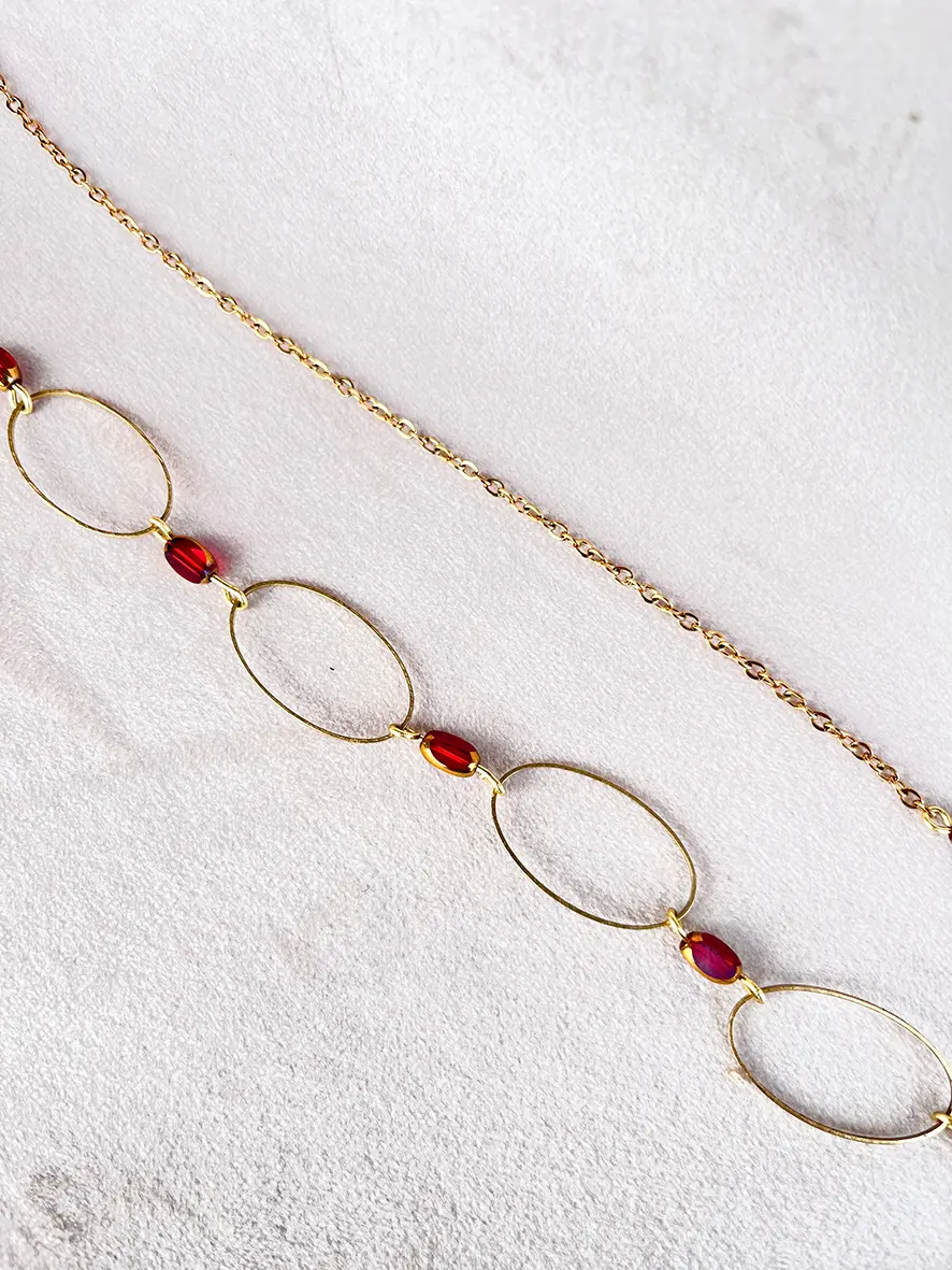 Sautoir Olivia perles rouges – Image 2