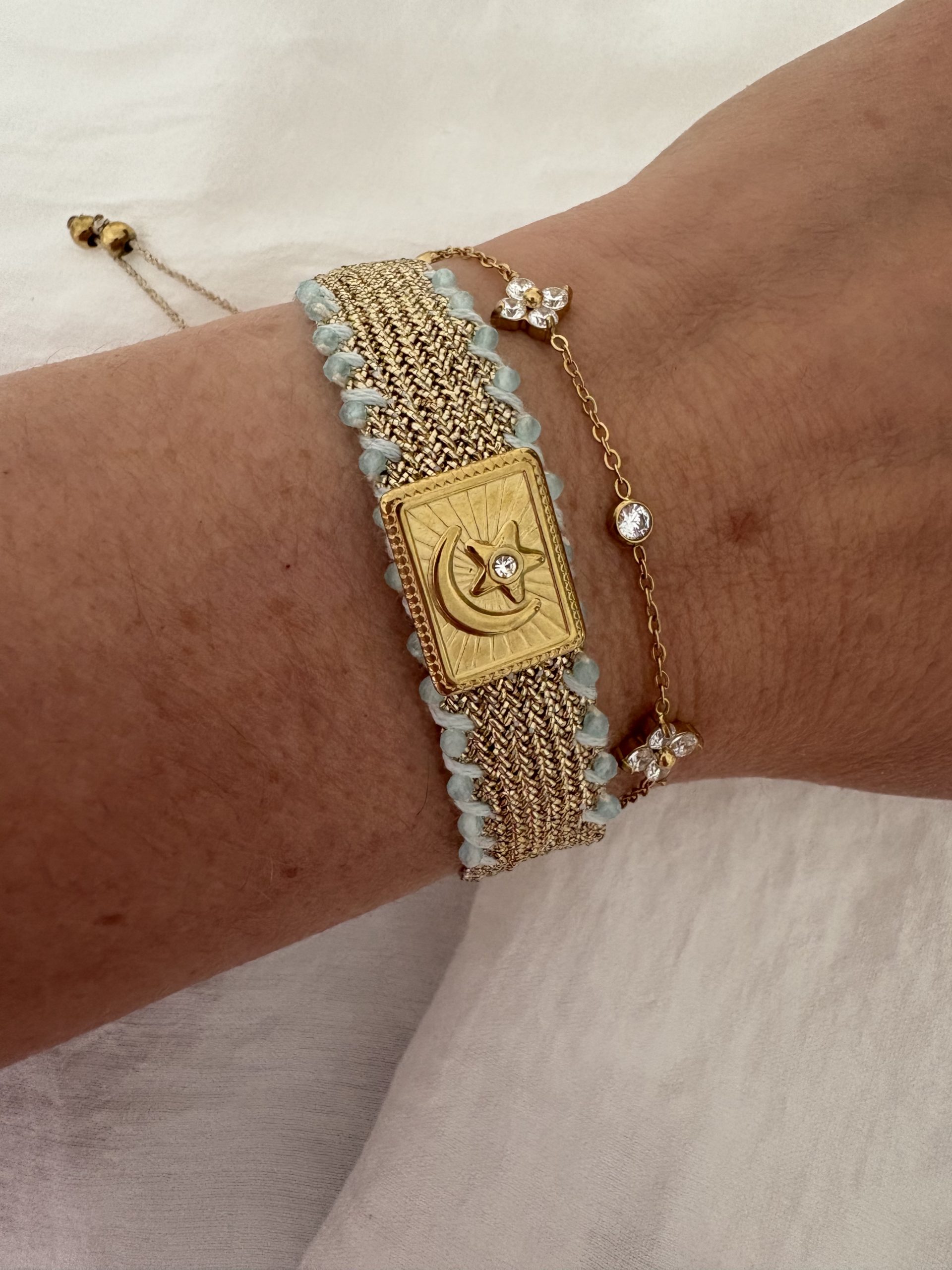 Bracelet tissus doré – Image 2