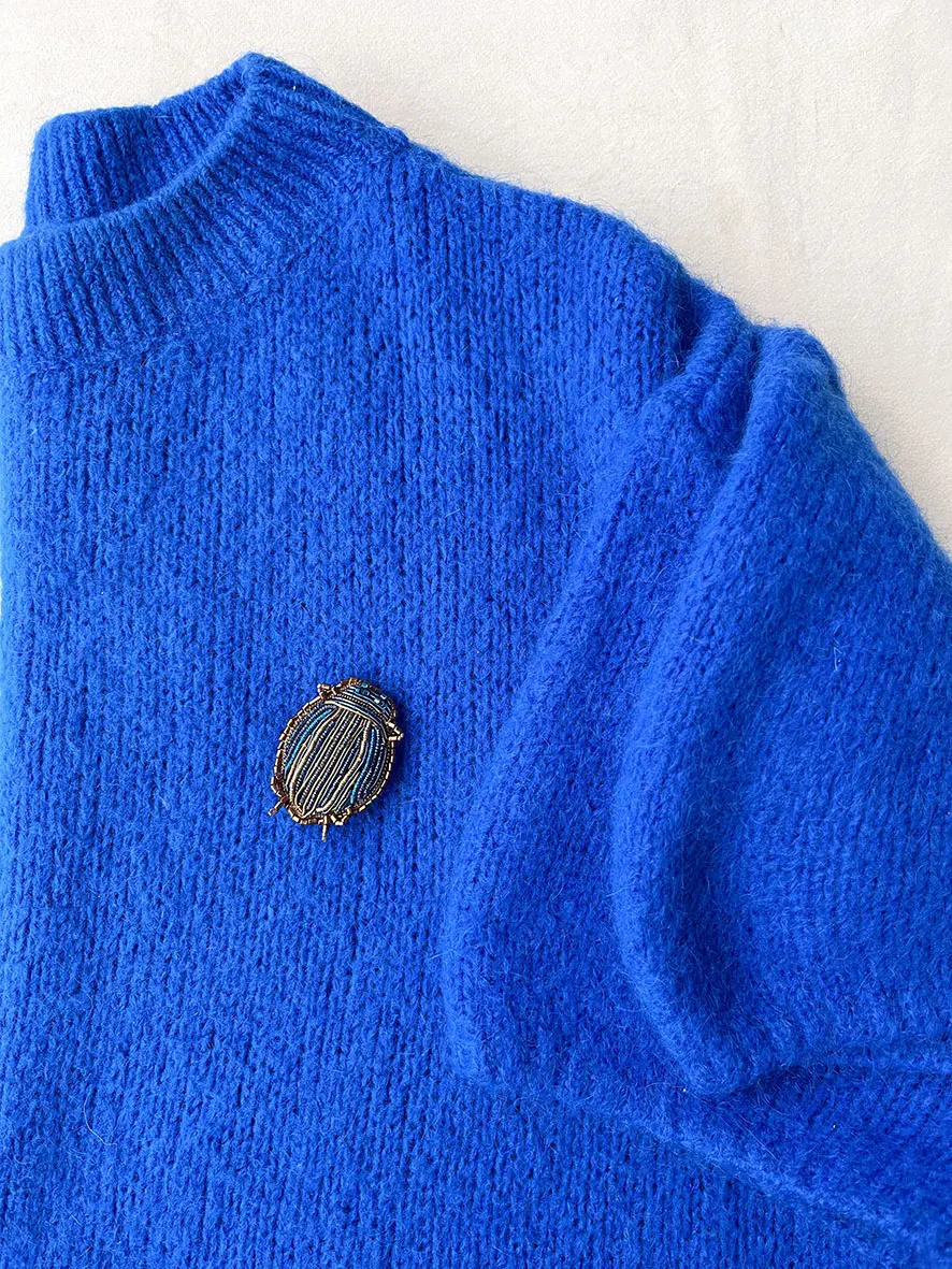 Broche Scarabée bleu – Image 4