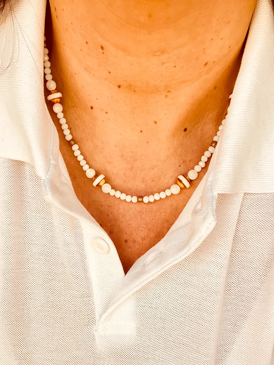 Collier perles blanches Sandy – Image 6