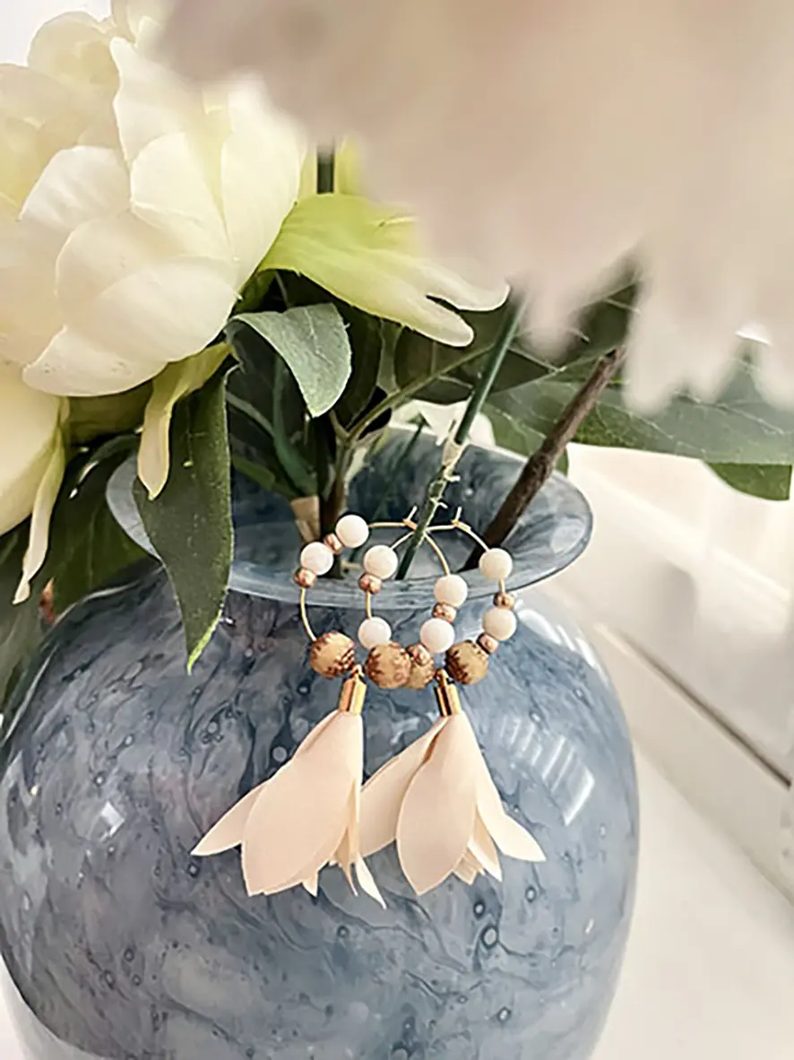 Créoles à pampille Fleur – Image 4