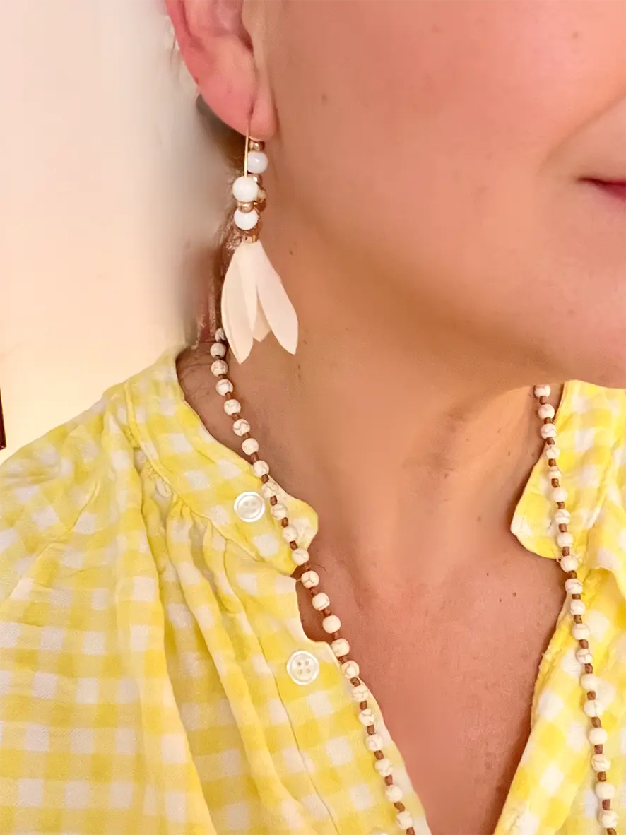 Créoles à pampille Fleur – Image 3