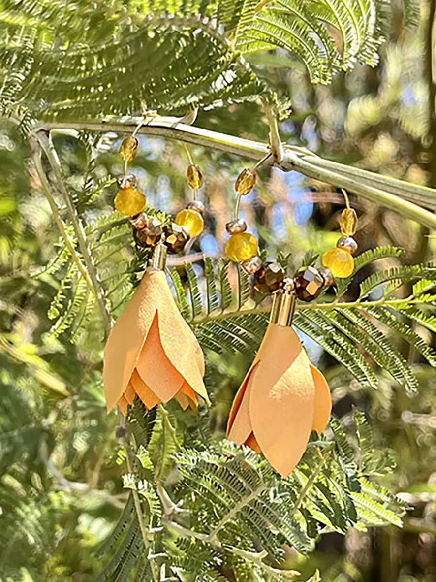 Créoles à pampille Fleur – Image 2