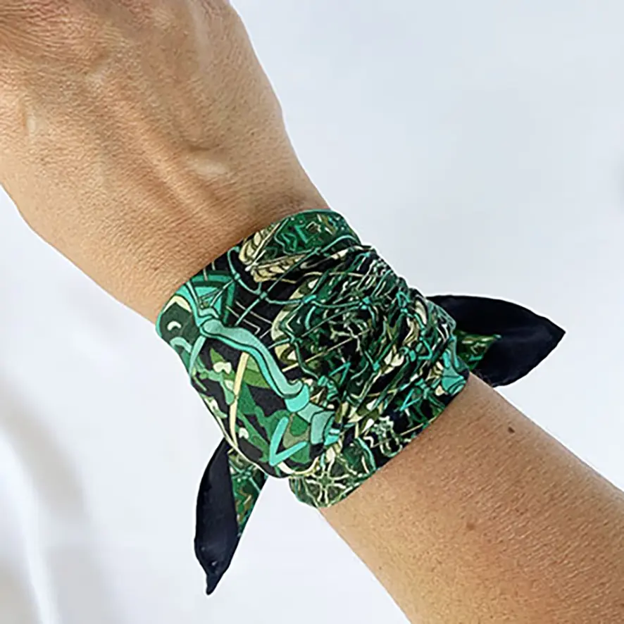 Foulard soie Gavroche Filet de pêche – Image 5