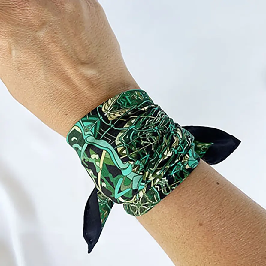 Foulard soie Gavroche Filet de pêche – Image 8