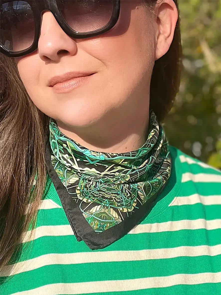 Foulard soie Gavroche Filet de pêche