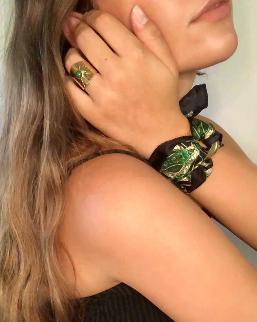 Foulard soie Gavroche Filet de pêche – Image 2