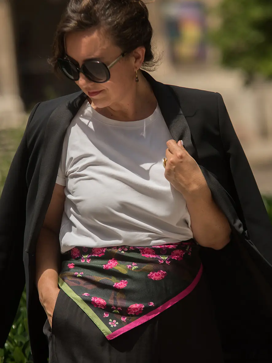 Foulard soie Bandana Hortensias – Image 4
