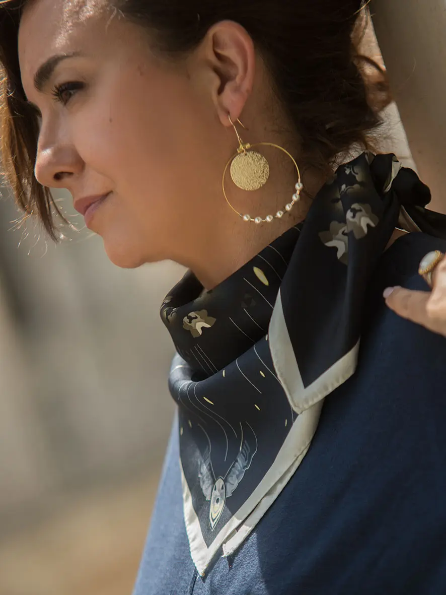 Foulard soie Bandana Eclipses