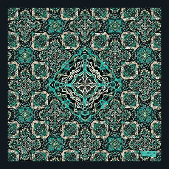 Foulard soie Gavroche Filet de pêche – Image 7