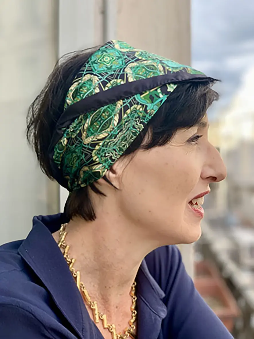 Foulard soie Gavroche Filet de pêche – Image 4