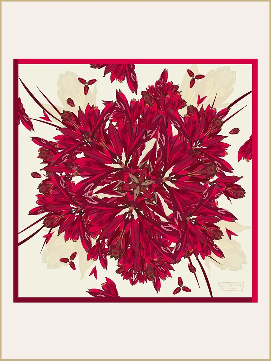 Foulard soie Gavroche Cordyline