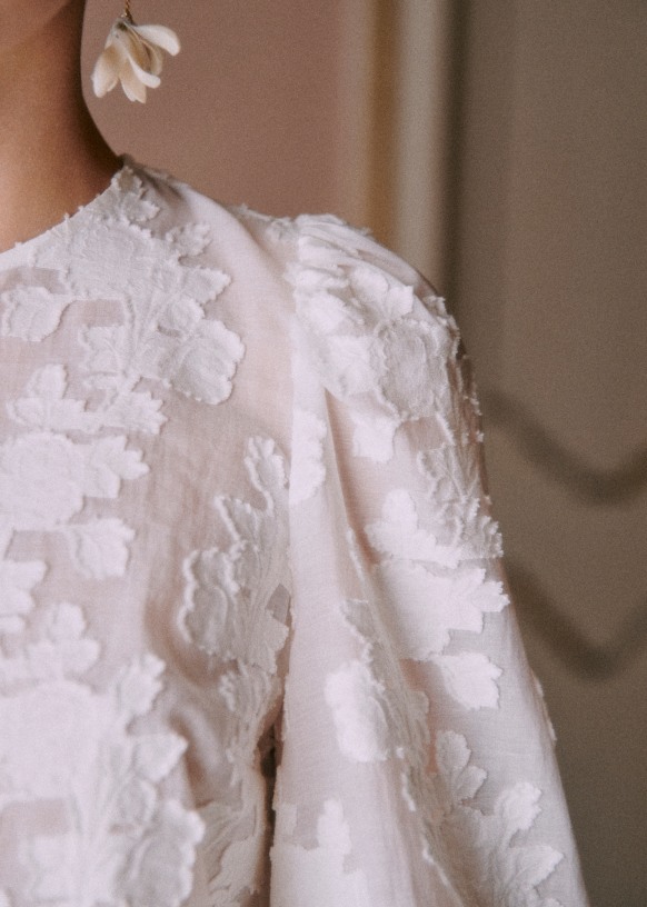 Blouse en jacquard écru Flamine – Image 3