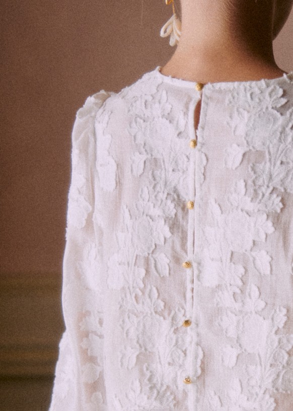 Blouse en jacquard écru Flamine – Image 5